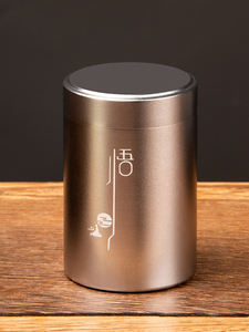 银色铝合金密封茶叶罐小包装空盒储存迷你便携装茶的罐子收纳盒子
