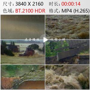 闪电暴雨1998年长江中下游特大洪水灾害抗洪救灾实拍视频素材