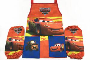 可爱卡通动漫电影周边汽车总动员儿童幼儿园美术用绘画罩衣围裙