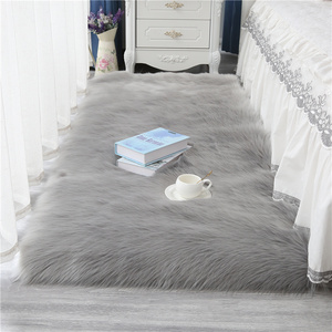 长毛绒地毯ins北欧风卧室床边简约地垫仿羊毛橱窗装饰垫坐垫定制