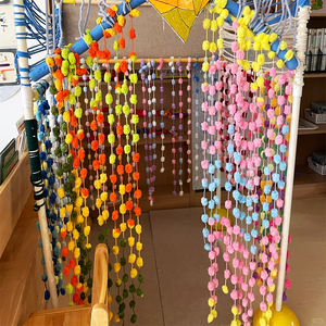 幼儿园编织区角环创毛线手工教室装饰材料空中吊饰布置区域隔断