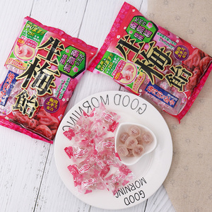生梅饴糖果梅肉果汁夹心零食日本进口Ribon话梅夹心理本水晶硬糖