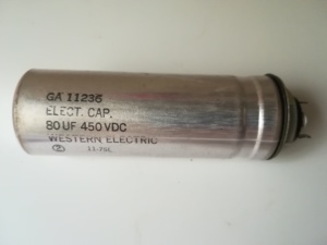 美国西电WESTERN ELECTRIC猪嘴胆机电容 80UF/450V（全新未上锡）