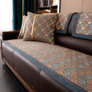 高档轻奢皮沙发垫套罩123组合老式沙发坐垫防滑定制新款四季通用
