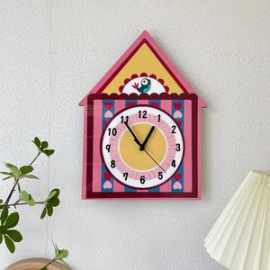 小鸟房子卡通创意挂墙时钟挂钟客厅幼儿园儿童房装饰创意个性挂钟