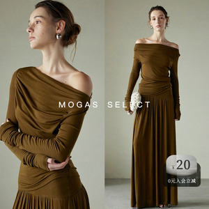 【现货】Mogas纸片人套装 重磅天丝羊毛法式垂感半身裙针织衫女春