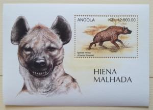 安哥拉邮票 1996年  动物 非洲草原鬣狗 全新小型张