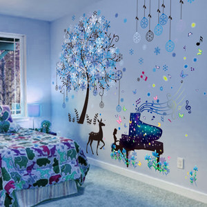 立体3D墙贴纸贴画男孩儿童房卧室房间墙面装饰品墙纸温馨自粘天空