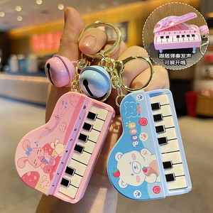 创意卡通小狗动物钢琴掌上音乐电子琴玩具背包小礼品钥匙扣挂饰