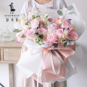 花衣裳俄罗斯圆形花束包装材料卡芬纸鲜花包装纸花店用品防水纸 阿里巴巴找货神器