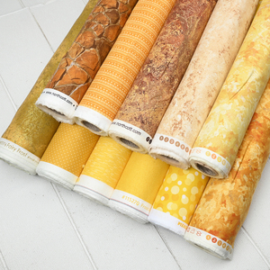 小布布20支进口平纹棉布料黄色系印花面料手工DIY包包服装全棉