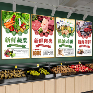 生鲜蔬菜水果超市墙面挂画装饰用品生活便利店装修布置海报广告纸