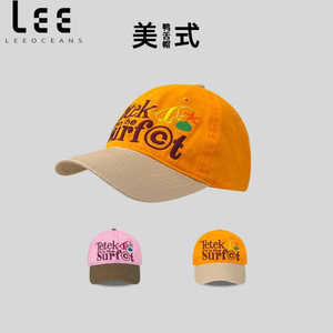 LEEOCEANS日本設計師聯名款 美式街头鸭舌帽女夏西海岸棒球帽男