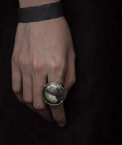 国内现货 Detaj 日本工匠银饰品牌 复古做旧黑色镜面圆盘圆形戒指