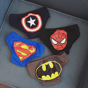 超人蝙蝠侠英雄联盟儿童三角泳裤男童卡通印花宝宝婴幼儿游泳裤