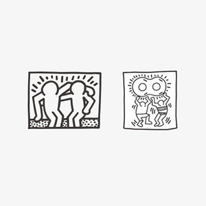 艺术家Keith Haring（凯斯·哈林）涂鸦友谊万岁防水文艺纹身贴