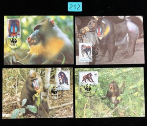 WWF极限片 1991年 中非 狒狒 品相如图