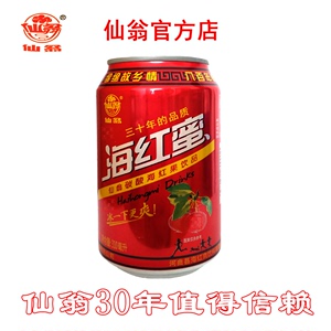 海红蜜 山西河曲特产碳酸饮料仙翁易拉罐老汽水310ml*24罐装