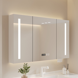 实木智能除雾浴室镜柜触摸屏卫生间单独挂墙式镜子洗手间收纳储物