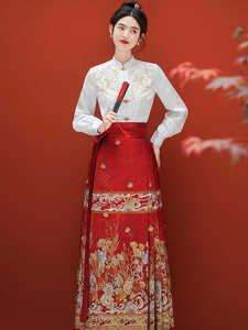 红色织金马面裙敬酒服新娘新中式女装国风套装小个子明制订婚礼服
