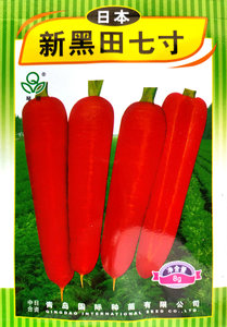 高产日本新黑田五寸胡萝卜三红胡萝卜种子四季蔬菜籽大田种子8克
