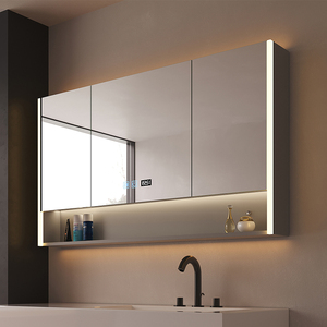 智能浴室镜柜卫生间壁挂墙式镜箱镜子带灯单独收纳一体柜带置物架