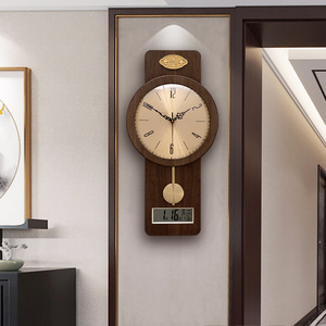新中式万年历挂钟客厅家用钟表中国风静音大气古典装饰创意石英钟