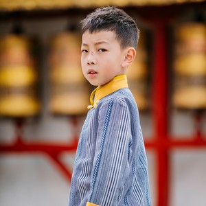 不丹藏式外套男童小娃娃藏装藏式2022夏季新款拉萨西藏服装民族风