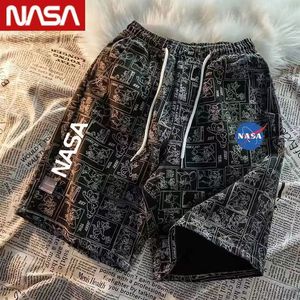 NASA联名冰丝汤姆休闲短裤男夏季涂鸦印花潮牌ins宽松情侣五分裤