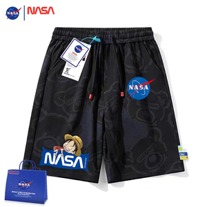 NASA联名海贼王短裤男女夏季宽松居家休闲睡裤情侣卡通动漫沙滩裤