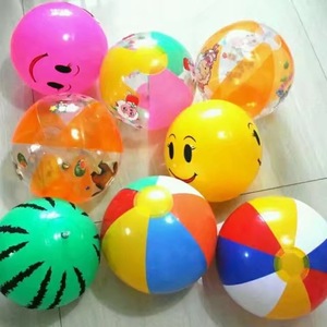 厂家 PVC六彩球  笑脸球 西瓜球 戏水球休闲玩具 充气沙滩球