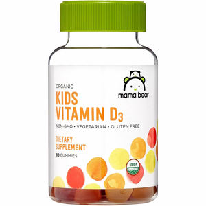 直邮Mama Bear Kids Vitamin D3 儿童有机维生素D3软糖80粒1000IU