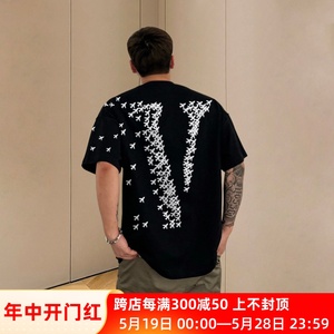 VLONE CRAZY小飞机大V小众潮牌美式夏季纯棉宽松男士情侣短袖T恤