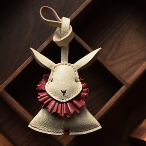 【MR夹子】设计师原创生肖兔子真皮车钥匙包挂件手工个性潮女礼物