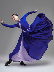 定做女裙蒙古民族课间练习练功顶碗筷子舞蹈表演出艺考级舞台服装
