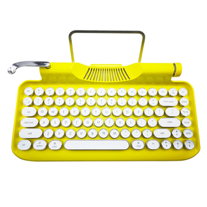 巴洛克天使复古打字机柠檬黄青轴茶轴红轴蒸汽朋克圆键帽机械键盘