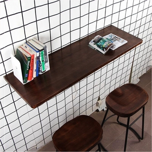 固定在墙上的折叠桌子可以装在挂在钉在墙上的壁挂式吧台桌窄壁桌