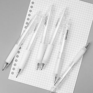 白雪G-201学生用中性笔0.5mm按动简约考试白色书写考试按动签字笔