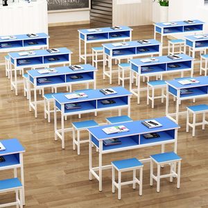 学校课桌椅中小学生双层学习桌成人培训桌椅补习班带抽屉桌子直销