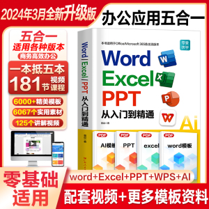 2024新版word excel ppt办公软件从入门到精通零基础学电脑书籍自学wps office计算机应用基础教程新手学习办公自动化表格制作教程