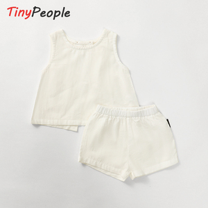tinypeople婴童夏季套装薄款开衫背心两件套坎肩衣服一岁婴儿夏装