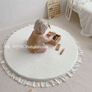 韩国拍照宝宝婴儿爬行垫地垫圆形地毯爬爬垫坐垫躺垫儿童影楼专用