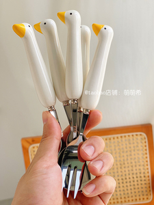一人一筷勺套装学生高颜值可爱304不锈钢女便携家用筷勺叉三件套