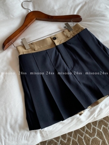 misaaa 解构设计超重工时髦拼接高腰百褶裤裙 精纺羊毛裙+短裤