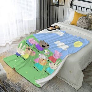 小猪佩奇卡通动漫法兰绒毛毯宿舍床单铺床毯子儿童宝宝午睡盖毯子