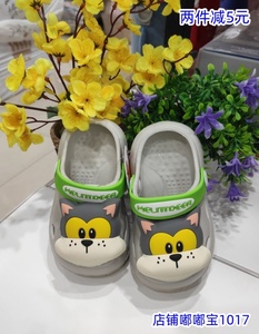 小鹿米利2024年春夏季新款儿童男女宝宝可爱小猫两用软底洞洞拖鞋