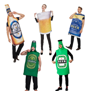 啤酒节活动人偶表演服 绿色啤酒瓶扮演服 啤酒大棚促销服工作服装