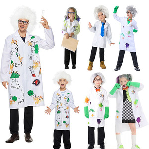 万圣节儿童小科学家服装 物理学家青蛙博士扮演服 疯狂的数学家服