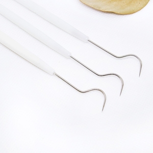 牙科专业不锈钢牙签便携式金属牙钩针剔牙缝神器迷你口腔护理工具