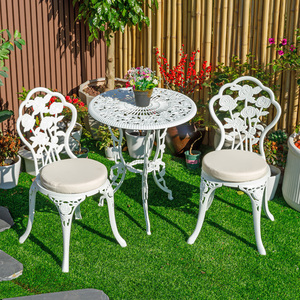 阳台小桌椅欧式铸铝桌椅户外庭院花园露台现代简约小茶几椅三件套